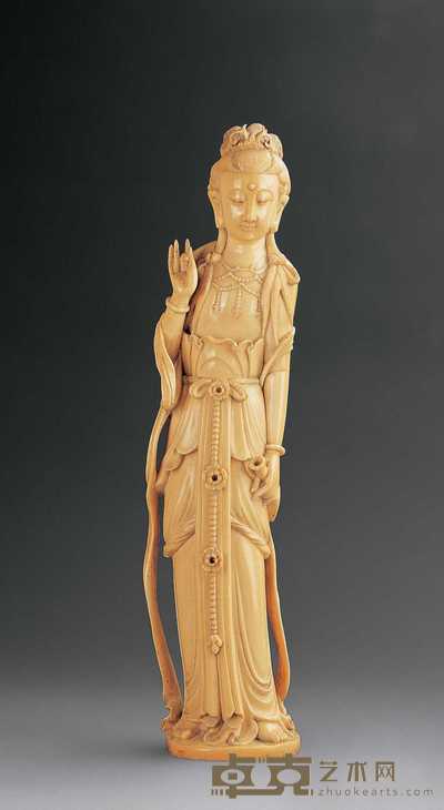 清 象牙雕观音立像 31cm